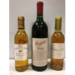 Penfolds Grange 1990, Bin 95, one bottle, level in neck; Chateau Rieussec, Sauternes 1er Cru 1996,