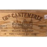 Chateau Cantemerle, Haut Medoc 5eme Cru 2005, 12 bottles in owc (ex. The Wine Society)
