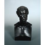 Attributed to Domenico Fortunato Maggesi (1801-1892), a bronze bust of a gentleman, his hair