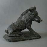 After the antique, an 18th century serpentine marble figure of the Uffizi Wild Boar, 25 x 28 x