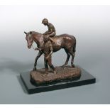 Frances "Susie" Hays Todd (American, 1925 - 2008) a bronze horse, jockey and groom numbered 3/15