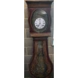 Chevrel a Brue', a French 19th century painted longcase clock, the 20cm white dial with central