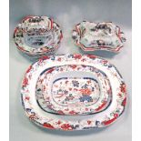 An Ashworth 'Real Stone China' part Imari dinner service, printed and painted with flowering