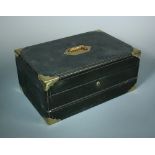 Fisher, 188 Strand, London', a mid-Victorian brass bound green leather writing case, the brass