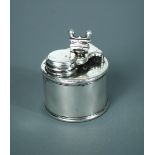 A George III travelling inkwell, possibly by Thomas Wallis, London 1814, of plain cylindrical form