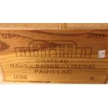 Chateau Haut Bages Liberal, Pauillac 5eme Cru 2005, 12 bottles in owc (ex. The Wine Society)