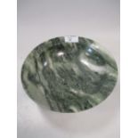 A Chinese mottled green and white jade bowl 20cm wide
