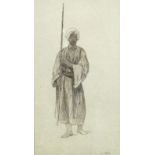 Charles Théodore Frère (French, 1814-1886), Study of an Arab guard, signed lower right "Th Frère",