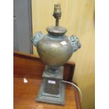 A pair of bronzed urn table lamps (2)