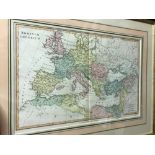 R. Wilkinson, Romanum Imperium, coloured engraved map, 19th century, 29 x 44cm; an Ackermann