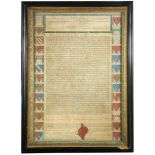 MAGNA CARTA, a facsimile engraved by John Pine, a copy of King John's Great Charter with 25 coloured