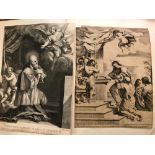A folder of loose and mounted prints and engravings, 17th century and later, including after Old