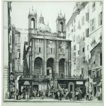 Geoffrey Heath Wedgwood (1900 - 1977), St Peter's Genoa II, etching, inscribed below in pencil and