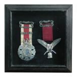 A 19th century engraved Masonic PCN presentation badge c.1873 from the Father Mathew Lodge, framed