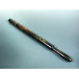 A George III painted hardwood long truncheon, with crown over Royal cypher over 'Fauxhall' 70cm (