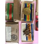 War medals to Lt Col S A Earl, in original boxes: 1914-15 Star to 2995 L. Sjt Earl, S. Staffs R. BWM