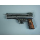 A Webley & Scott mark I air pistol, serial number 13413, with most original finish and walnut grip