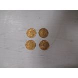 Four half gold sovereigns 1892, 1898, 1899, 1901 (4)