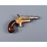 A Colt .41 cal rimfire 3rd model Derringer pistol, 11.5cm (4.5in) overall, obsolete calibre, no