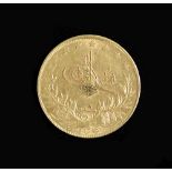 A Turkish one hundred Kurush gold coin