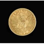 A USA five dollar gold coin, 1901