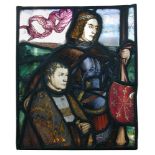 A 19th century stained glass leaded window panel, reputedly from Glasgow Cathedral, given by