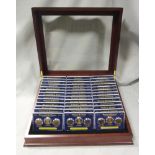 Danbury Mint, Presidents of the United States, 39 three coin sets contained in a display case with