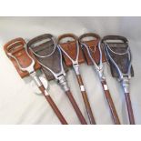 Five shooting sticks, by Swain Adney Brigg and other makers