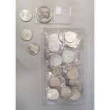 A quantity of mixed silver crowns, and other coinage