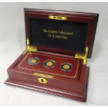 Danbury Mint The Complete Collection of US One Dollar Gold Coins, three coin set (cased)