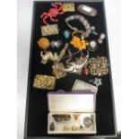 Various Arthur Bertrand brooches and other jewellery