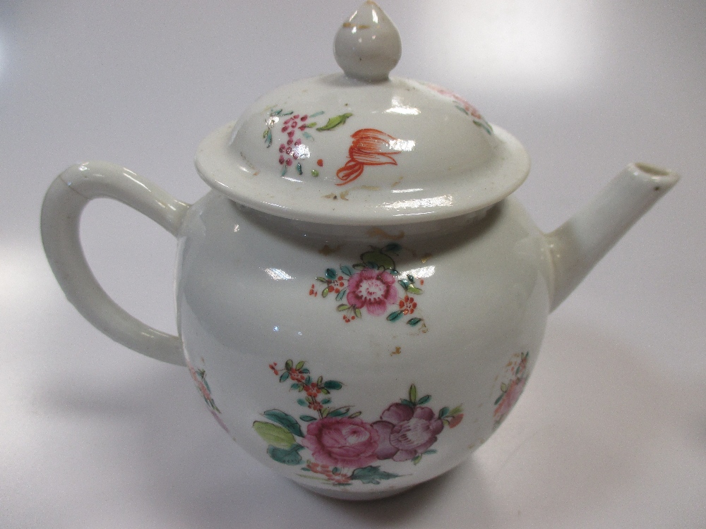 An 18th century Chinese famille rose tea pot and another in Mandarin palette - Image 3 of 8