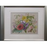 Patricia Pearson (British, 20th century) A pair - Mixed flowers, signed, watercolours, 37 x 48cm