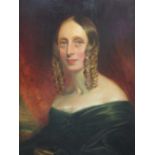 James Wilson (fl. 1832-1834), Portrait of Miss Julia Cunningham, half length, wearing a velvet