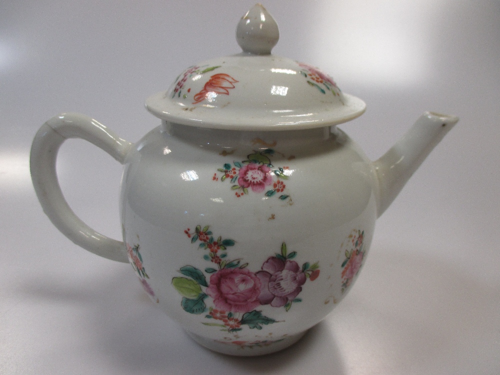 An 18th century Chinese famille rose tea pot and another in Mandarin palette - Image 6 of 8