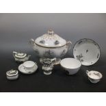 A collection of black printed and decorated wares by Worcester, New Hall and others