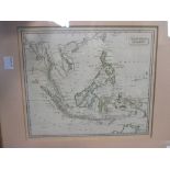 A 19th century map of the East Indies, and German paper maps in a roll