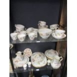 A Victorian floral painted part tea service, varying condition
