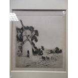 Frederick Marriott 'Carcassonne' 'Ypres' A Bruge gateway another engraving of a ploughing team by