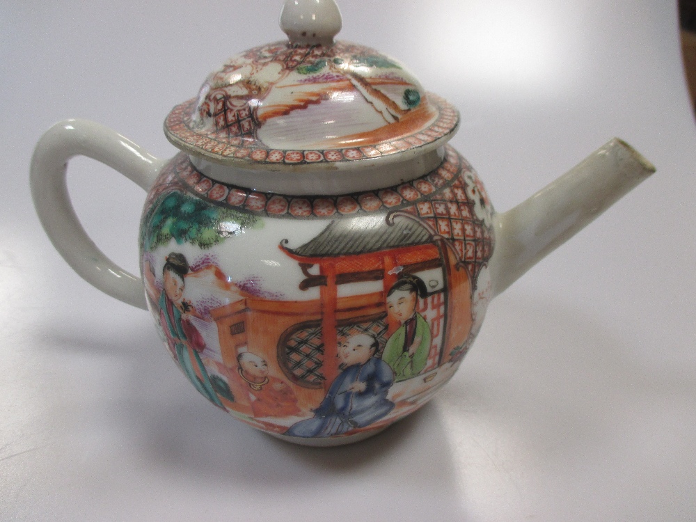 An 18th century Chinese famille rose tea pot and another in Mandarin palette - Image 2 of 8