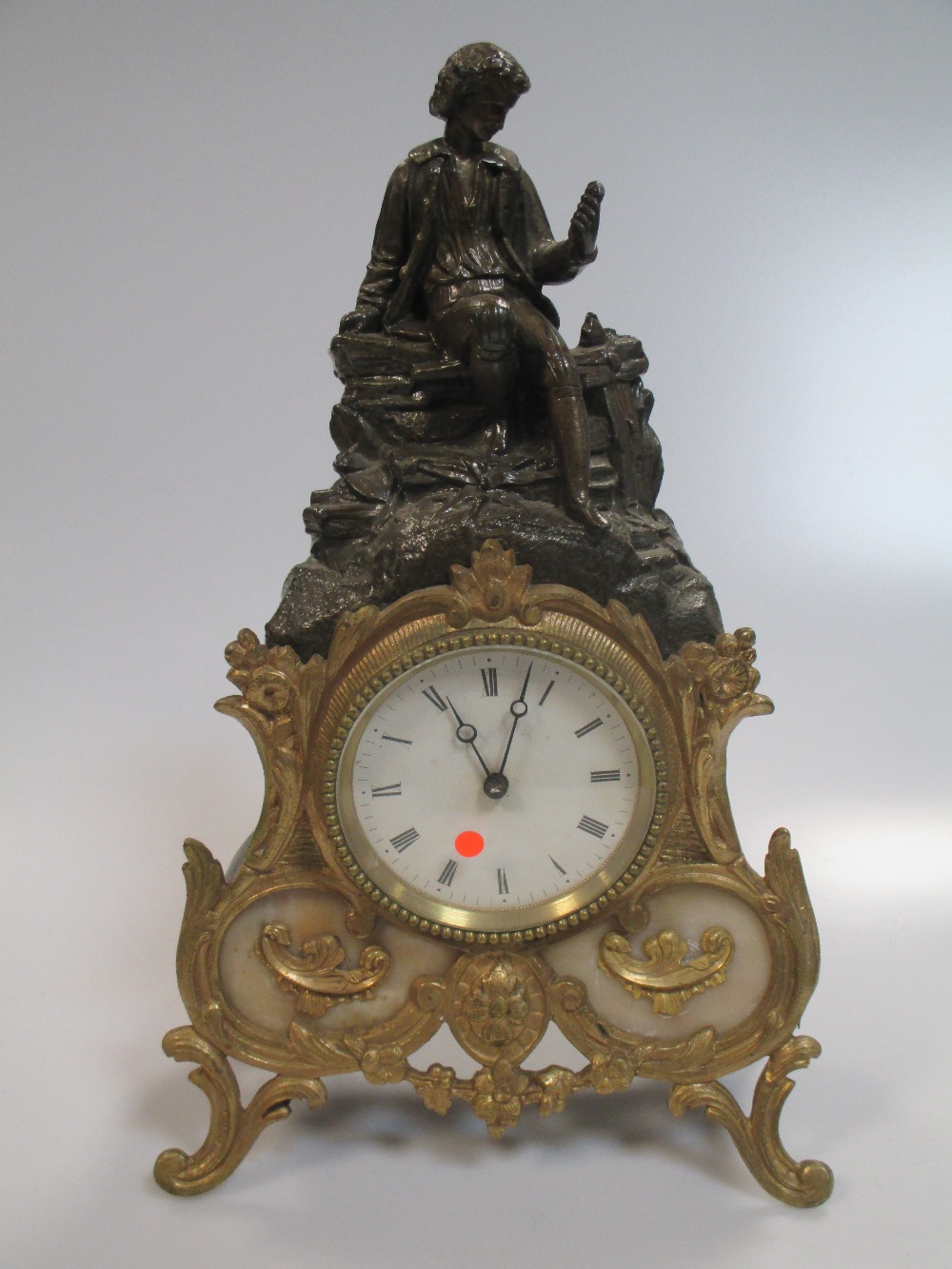 An Edwardian mahogany mantel clock, together with a spelter case clock (2) - Image 2 of 5