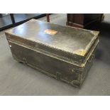 A 19th century leather trunk 40 x 79 x 41cm