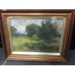 English School (19th century) River Landscape, oil, signed with initials 'F.M' and dated '98', 24