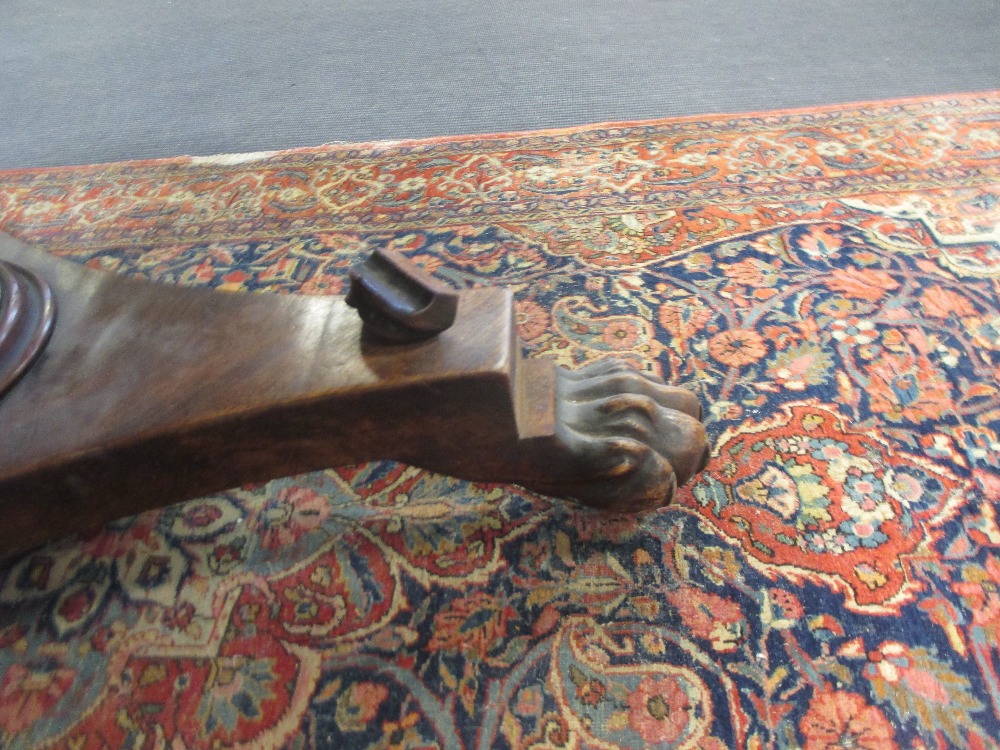 A William IV mahogany breakfast table with lion paw feet, 72 x 120cm - Image 3 of 3