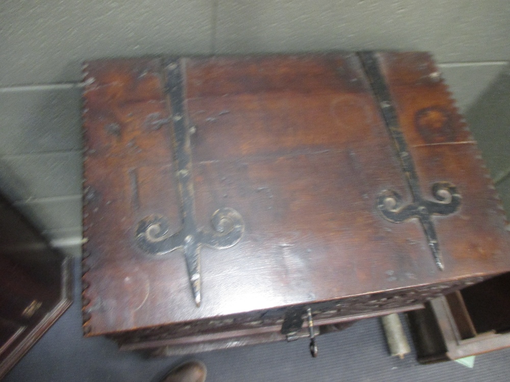 An oak bible box on later stand - Image 6 of 6