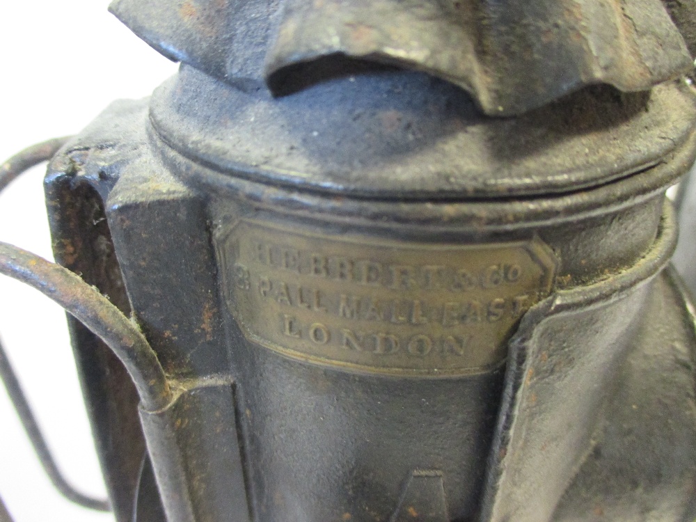 A pair of candle lamps, a hand-held miner's lamp and another, Hebbert & Co, refurbished Farwic - Image 3 of 3