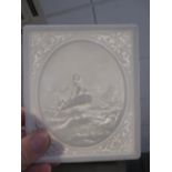 A set of five French glass lithopanes