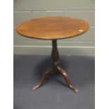 A George III mahogany tilt-top tripod table, 70cm high