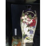 A modern Moorcroft 'Ophelia's Flowers'pattern vase, boxed 31cm high