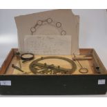 A brass spirograph made up from a 19th century protractor and drawing instruments